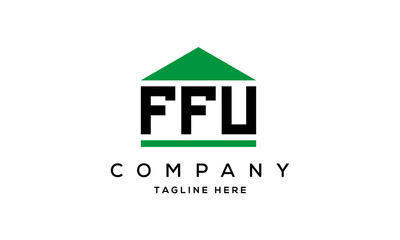 FFU three letter house for real estate logo design