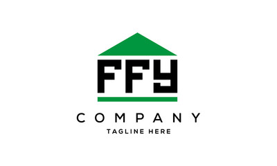 FFY three letter house for real estate logo design