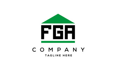 FGA three letter house for real estate logo design