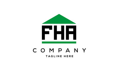 FHA three letter house for real estate logo design