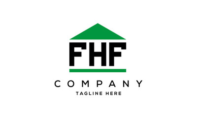 FHF three letter house for real estate logo design