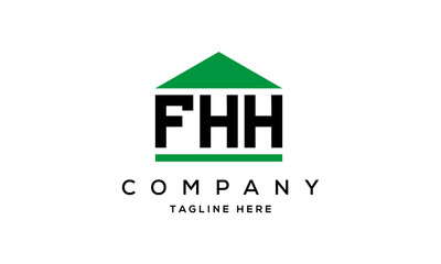 FHH three letter house for real estate logo design