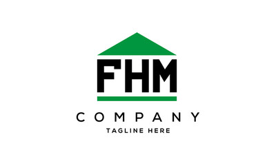 FHM three letter house for real estate logo design