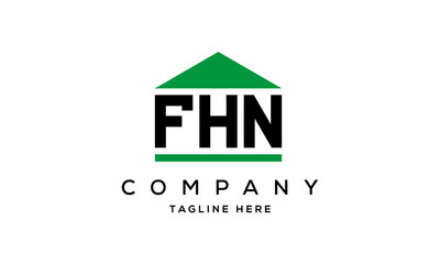 FHN three letter house for real estate logo design