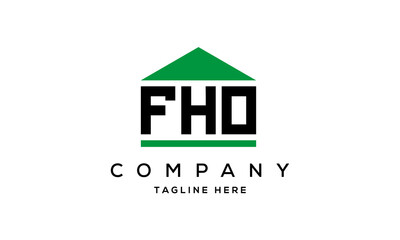 FHO three letter house for real estate logo design