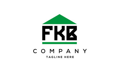 FKB three letter house for real estate logo design