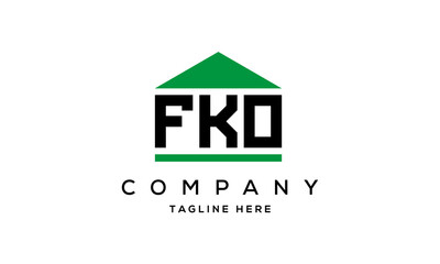FKO creative three letter house for real estate logo design