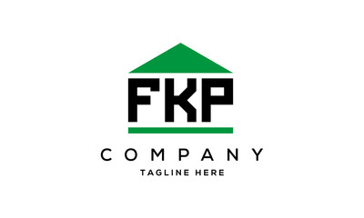 FKP creative three letter house for real estate logo design