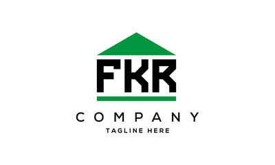 FKR creative three letter house for real estate logo design