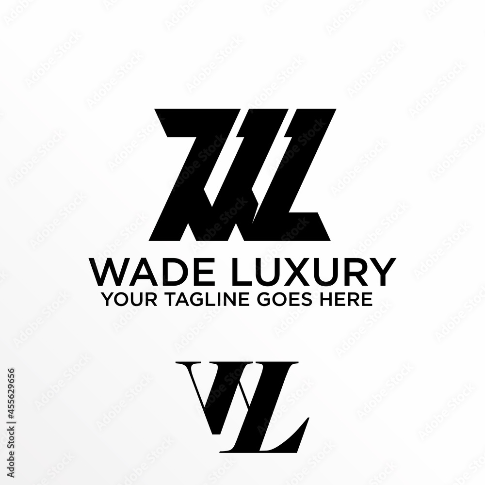 Poster unique letter or word wl font in cennected image graphic icon logo design abstract concept vector st