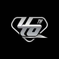 Unique Number 46th in Pentagon image graphic icon logo design abstract concept vector stock. Can be used as a symbol related to anniversary.