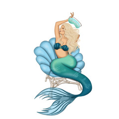 Blonde Mermaid | Hand Drawn Illustration	