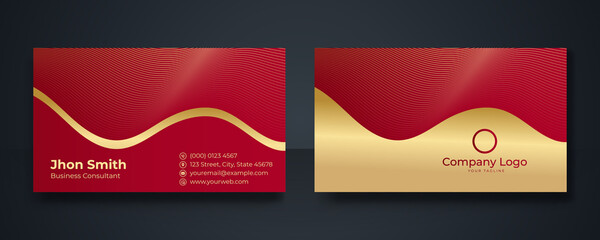Obraz premium Modern Red Business Card - Creative and Clean Business Card Template