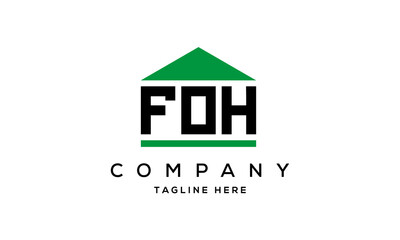 FOH creative three letter house for real estate logo design