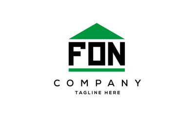 FON creative three letter house for real estate logo design