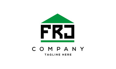 FRJ creative three letter house for real estate logo design
