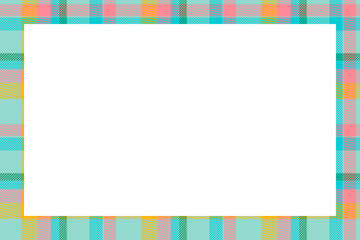 Vintage frame vector. Scottish border pattern retro style. Tartan plaid ornament.