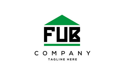 FUB three letter house for real estate logo design