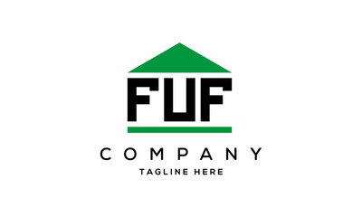 FUF three letter house for real estate logo design