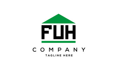 FUH three letter house for real estate logo design