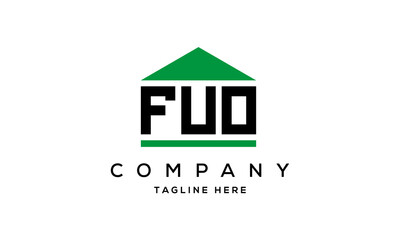 FUO three letter house for real estate logo design