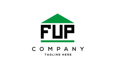FUP three letter house for real estate logo design