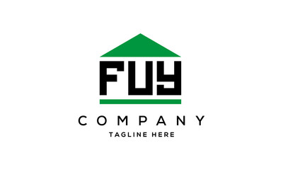 FUY three letter house for real estate logo design