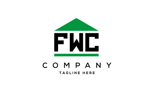 FWC three letter house for real estate logo design