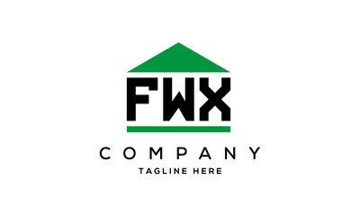 FWX three letter house for real estate logo design