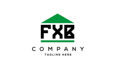 FXB three letter house for real estate logo design