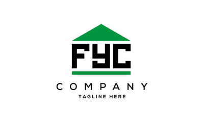 FYC three letter house for real estate logo design