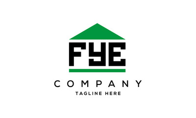 FYE three letter house for real estate logo design