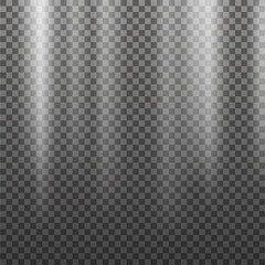 White rays light on transparent background