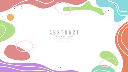 Abstract Color background , Hand drawn shapes in pastel colors on a white background with copy space for text , Modern background design for presentation design , illustration Vector EPS 10