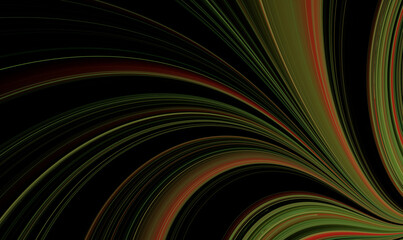 Abstract black background with fractal green pattern