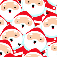 Christmas-themed Santa Claus seamless pattern background | vector images