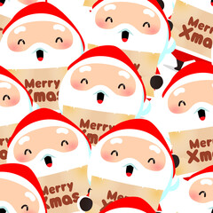 Christmas-themed Santa Claus seamless pattern background | vector images