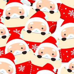 Christmas-themed Santa Claus seamless pattern background | vector images