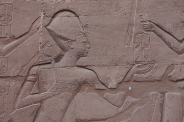Details of the Temple of Edfu, Edfu, Aswan Governate, Egypt - obrazy, fototapety, plakaty
