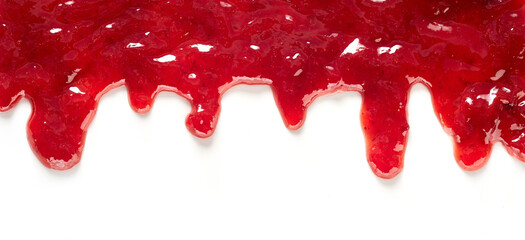 Panorama banner with upper border of red berry jam
