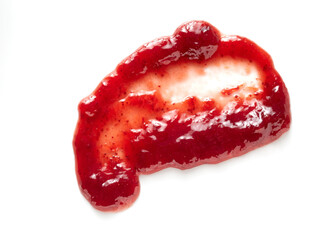 Random blob of tasty homemade strawberry or raspberry jam