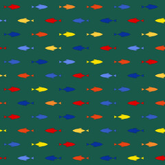 color fishes. vector seamless pattern. repetitive baby background. fabric swatch. wrapping paper. continuous print. sea design element for home decor, apparel, phone case, textile