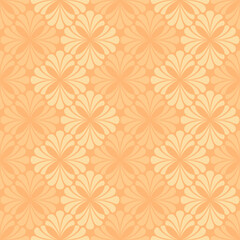 Fototapeta premium abstract flowers. vector seamless pattern. yellow repetitive background. fabric swatch. wrapping paper. continuous print. design element for home decor, apparel, textile. modern stylish texture