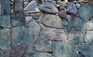 a stone wall of grey stones. background
