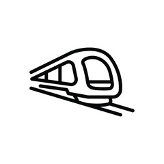 Black line icon for metro