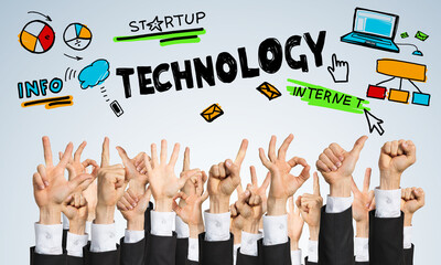 Set of hand gestures