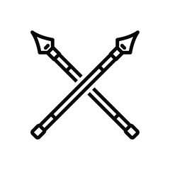 Black line icon for lance