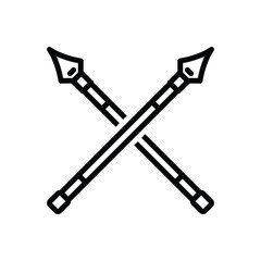 Black line icon for lance