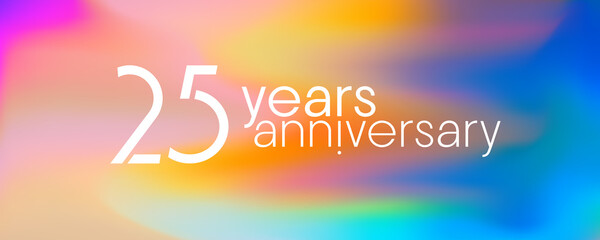Fototapeta premium 25 years anniversary vector icon, logo. Graphic design element with neon colors for 25th anniversary
