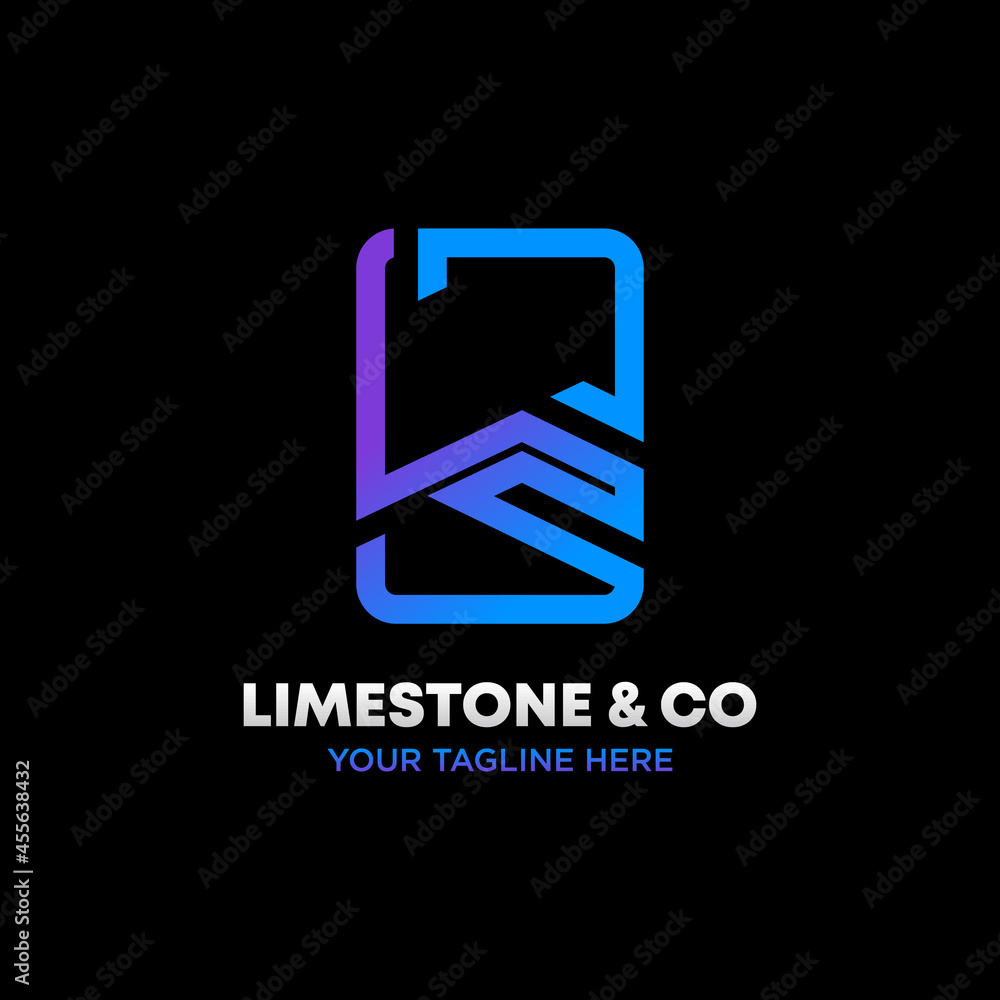 Poster letter or word lcs font in line square image graphic icon logo design abstract concept vector stock.